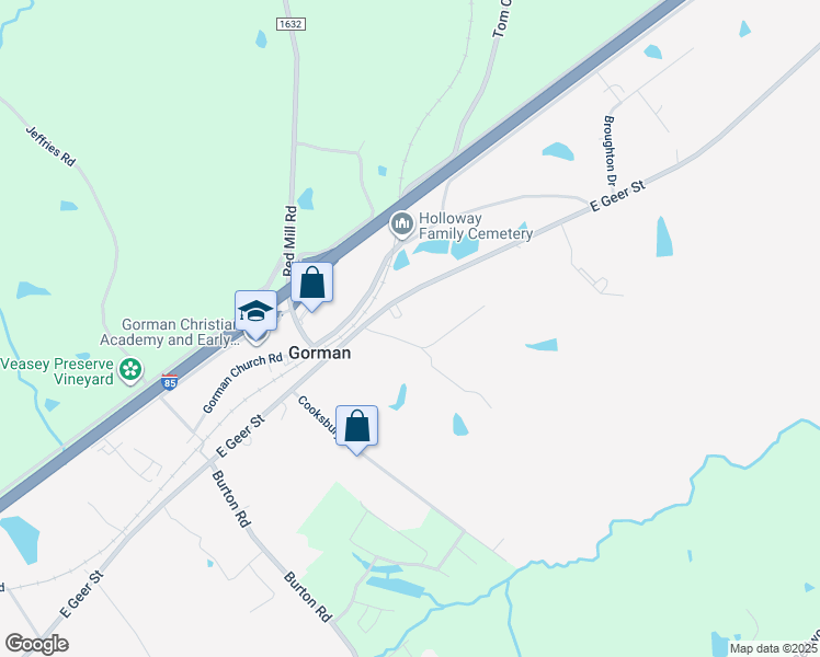 map of restaurants, bars, coffee shops, grocery stores, and more near 3511 Gooch Road in Durham
