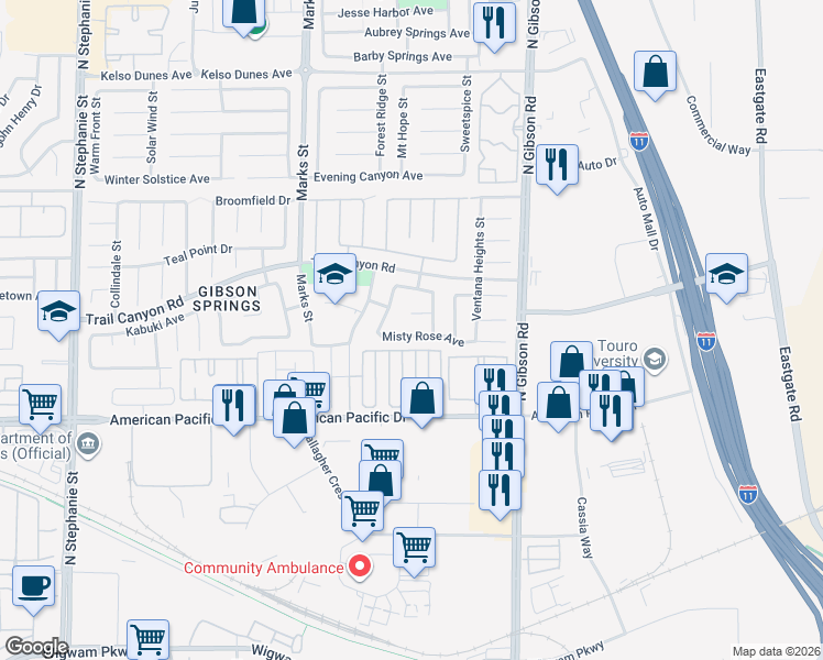 map of restaurants, bars, coffee shops, grocery stores, and more near 1037 Chaplet Court in Henderson