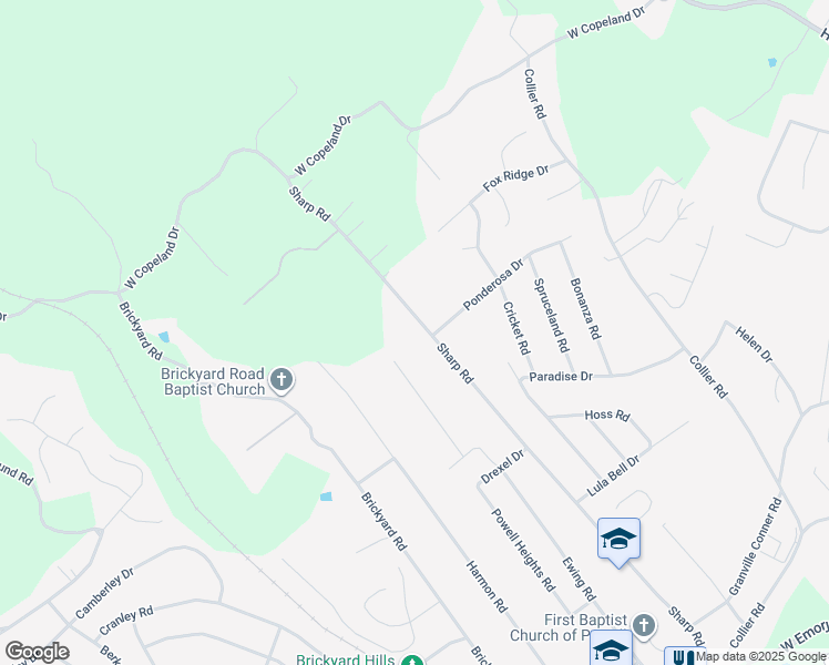 map of restaurants, bars, coffee shops, grocery stores, and more near 8323 Sharp Road in Powell