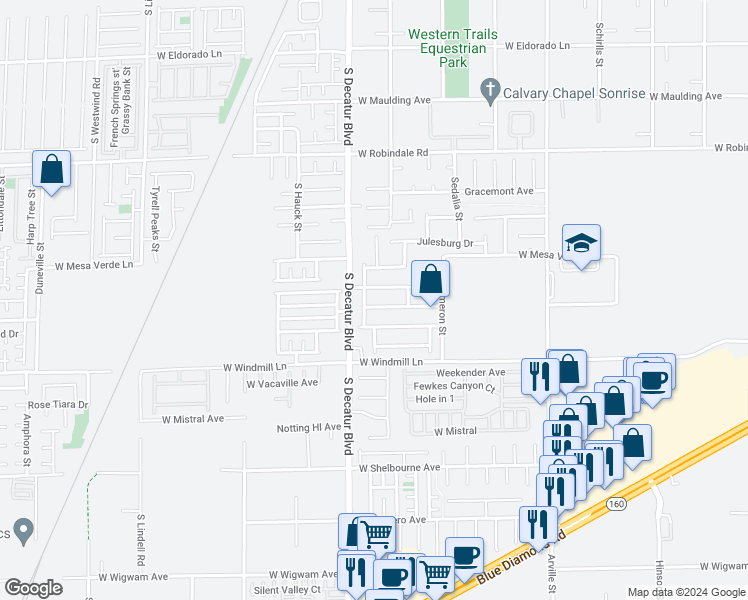 map of restaurants, bars, coffee shops, grocery stores, and more near 4848 Englewood Avenue in Las Vegas