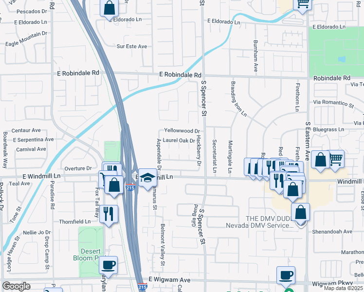 map of restaurants, bars, coffee shops, grocery stores, and more near 7980 Fringetree Court in Las Vegas
