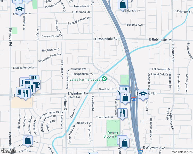 map of restaurants, bars, coffee shops, grocery stores, and more near 7970 Cadenza Lane in Las Vegas