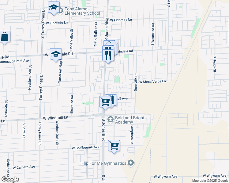map of restaurants, bars, coffee shops, grocery stores, and more near 6005 Banbury Heights Way in Las Vegas