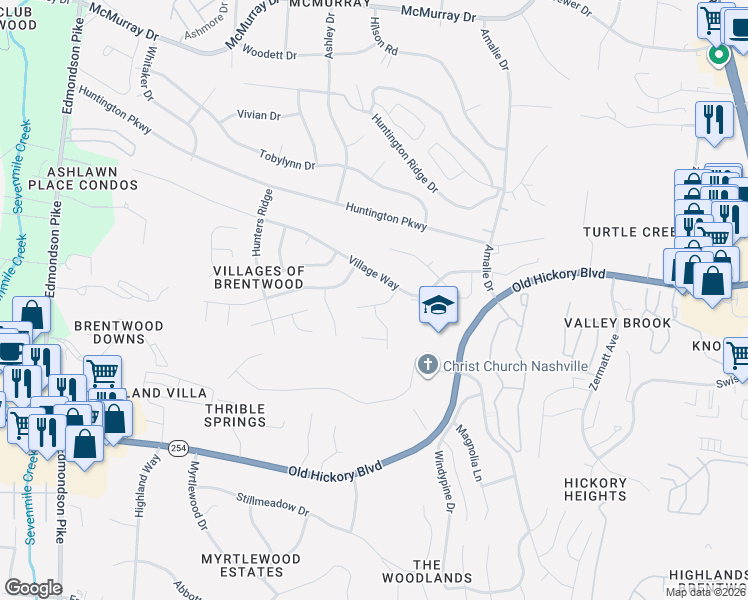 map of restaurants, bars, coffee shops, grocery stores, and more near 4812 Enoch Drive in Nashville