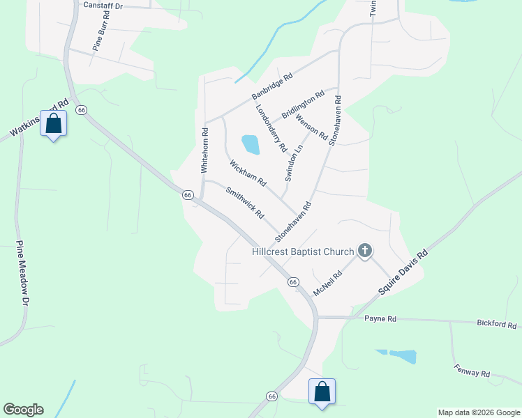 map of restaurants, bars, coffee shops, grocery stores, and more near 2443 Smithwick Road in Kernersville