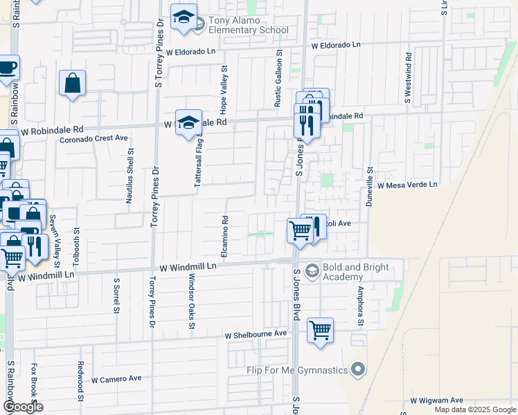 map of restaurants, bars, coffee shops, grocery stores, and more near 7948 South Coronado Island Street in Las Vegas