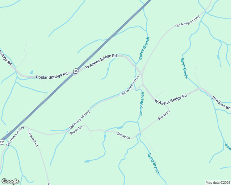 map of restaurants, bars, coffee shops, grocery stores, and more near 1950 Old Newport Highway in Greeneville