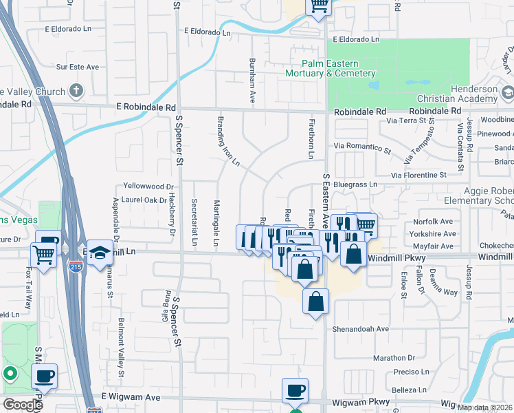map of restaurants, bars, coffee shops, grocery stores, and more near 7942 Rodeo Drive in Las Vegas