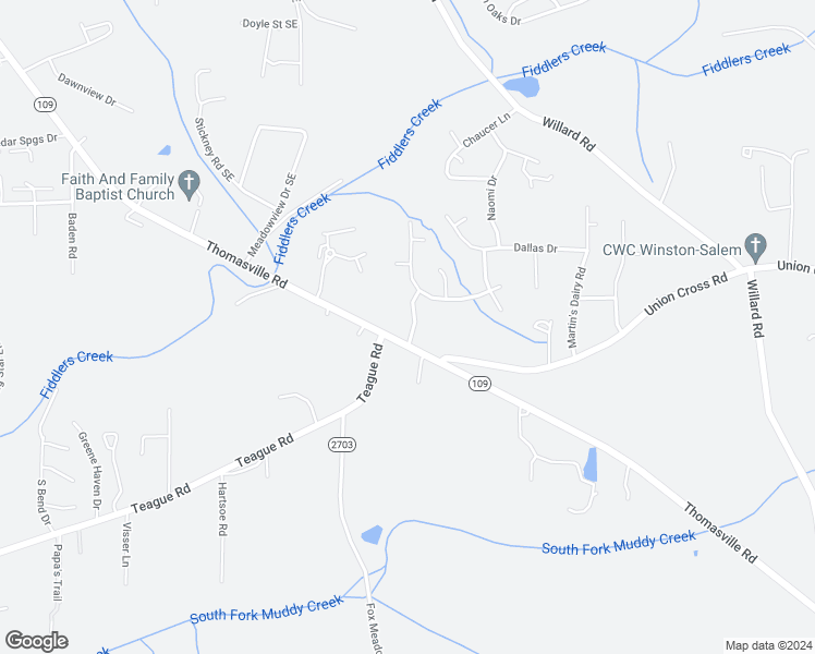 map of restaurants, bars, coffee shops, grocery stores, and more near 3015 Hunterwood Lane in Winston-Salem