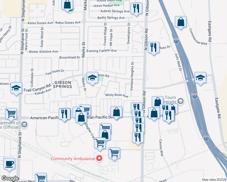 map of restaurants, bars, coffee shops, grocery stores, and more near 1037 Chaplet Court in Henderson
