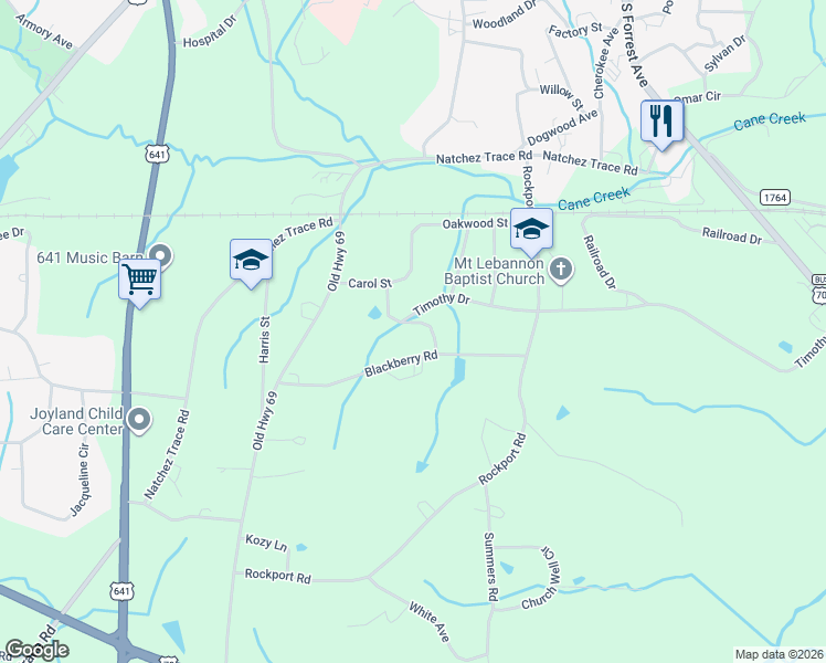 map of restaurants, bars, coffee shops, grocery stores, and more near 111 Tony Dr in Camden