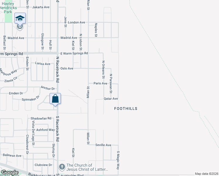 map of restaurants, bars, coffee shops, grocery stores, and more near 158 Parawan Street in Henderson