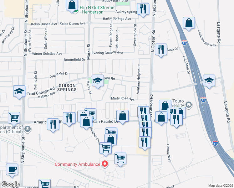 map of restaurants, bars, coffee shops, grocery stores, and more near 1037 Chaplet Court in Henderson