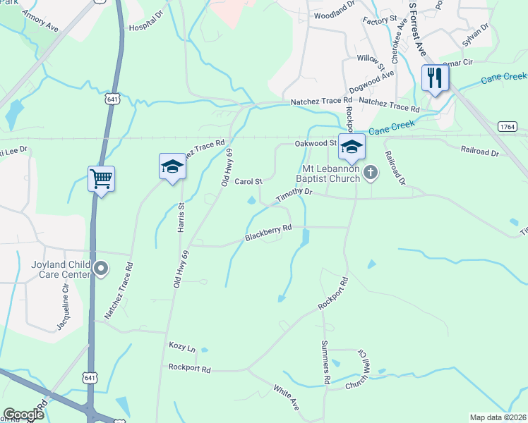 map of restaurants, bars, coffee shops, grocery stores, and more near 111 Tony Dr in Camden