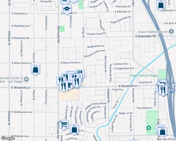 map of restaurants, bars, coffee shops, grocery stores, and more near 7952 Crystal Haven Lane in Las Vegas
