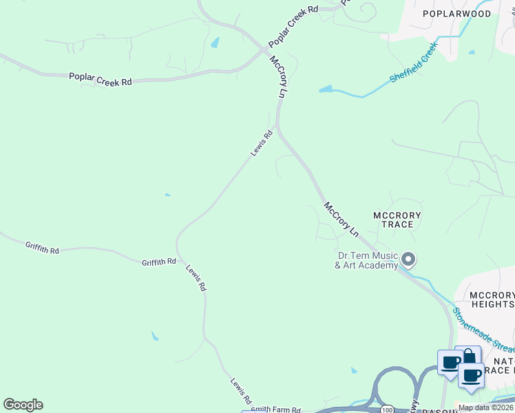 map of restaurants, bars, coffee shops, grocery stores, and more near 8455 Lewis Road in Nashville