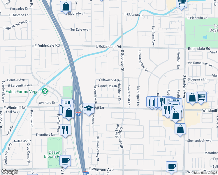map of restaurants, bars, coffee shops, grocery stores, and more near 7972 Fringetree Court in Las Vegas