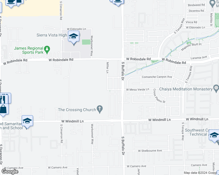 map of restaurants, bars, coffee shops, grocery stores, and more near 7890 South Miller Lane in Las Vegas