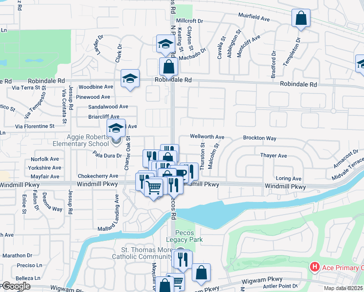 map of restaurants, bars, coffee shops, grocery stores, and more near 238 Clemson Street in Henderson