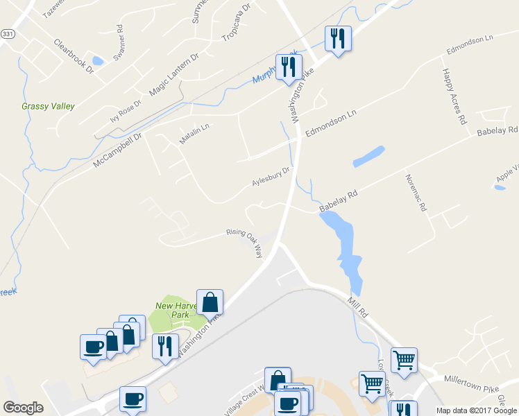 map of restaurants, bars, coffee shops, grocery stores, and more near 4500 Steeple Shadow Way in Knoxville