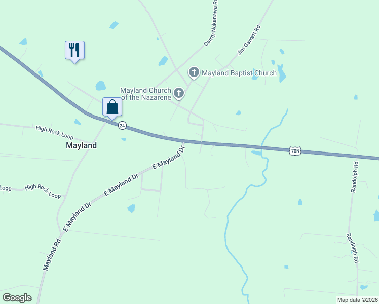 map of restaurants, bars, coffee shops, grocery stores, and more near 13233 Highway 70 in Crossville