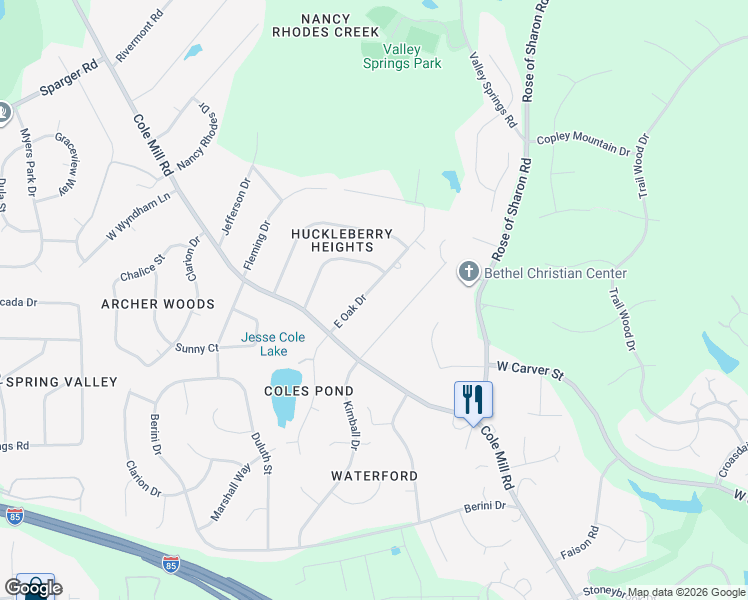 map of restaurants, bars, coffee shops, grocery stores, and more near 1125 Kimball Drive in Durham