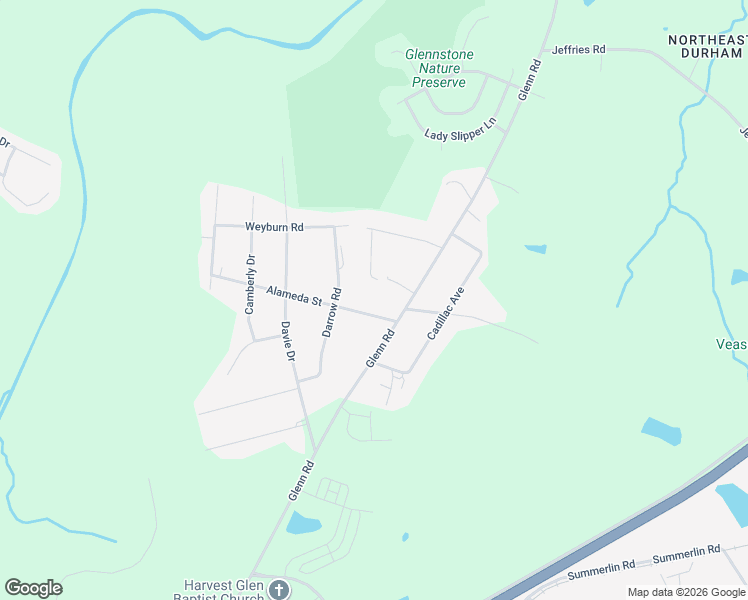 map of restaurants, bars, coffee shops, grocery stores, and more near 3919 Alameda Street in Durham