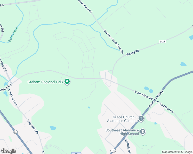 map of restaurants, bars, coffee shops, grocery stores, and more near 1721 North Jim Minor Road in Haw River