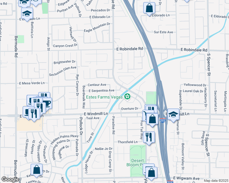 map of restaurants, bars, coffee shops, grocery stores, and more near 7951 Cadenza Lane in Las Vegas