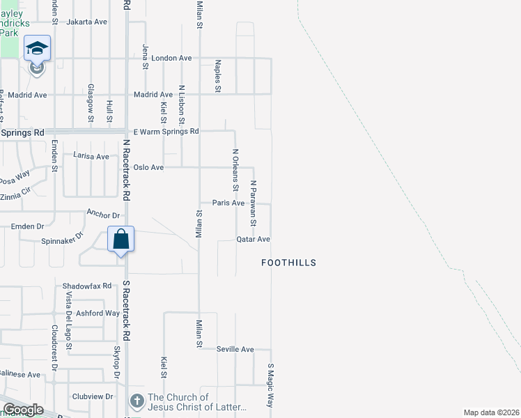 map of restaurants, bars, coffee shops, grocery stores, and more near 158 Parawan Street in Henderson