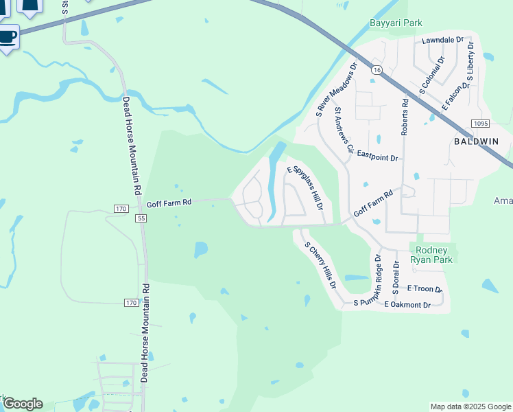 map of restaurants, bars, coffee shops, grocery stores, and more near 1691 South Coopers Cove in Fayetteville