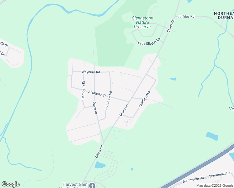 map of restaurants, bars, coffee shops, grocery stores, and more near 3919 Alameda Street in Durham