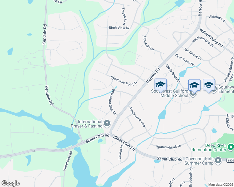 map of restaurants, bars, coffee shops, grocery stores, and more near 2960 Maple Branch Drive in High Point