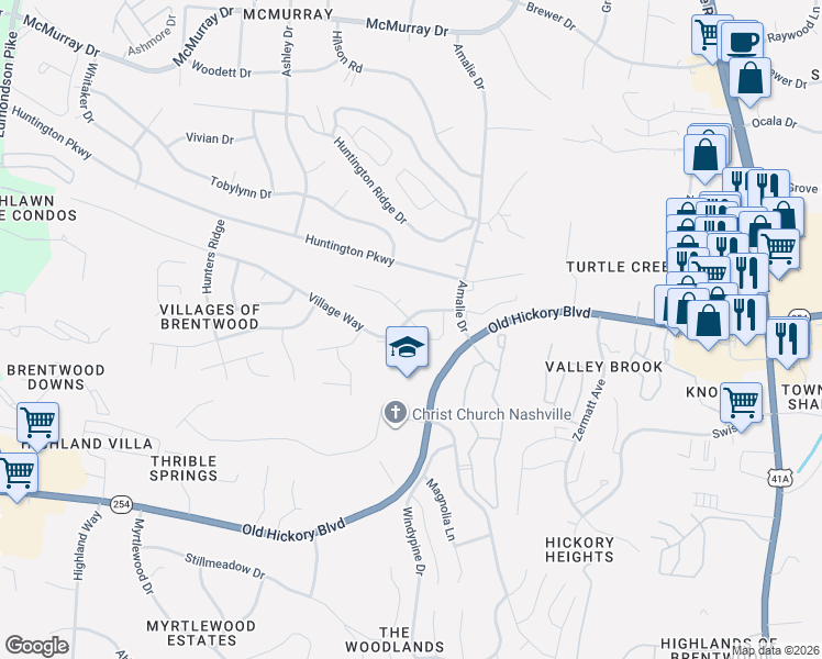 map of restaurants, bars, coffee shops, grocery stores, and more near 359 Yorkshire Circle in Nashville
