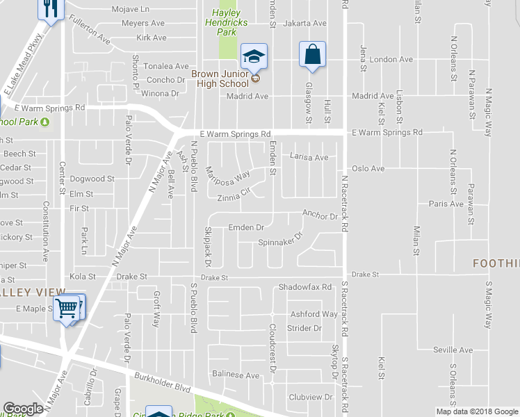 map of restaurants, bars, coffee shops, grocery stores, and more near 832 Anchor Drive in Henderson