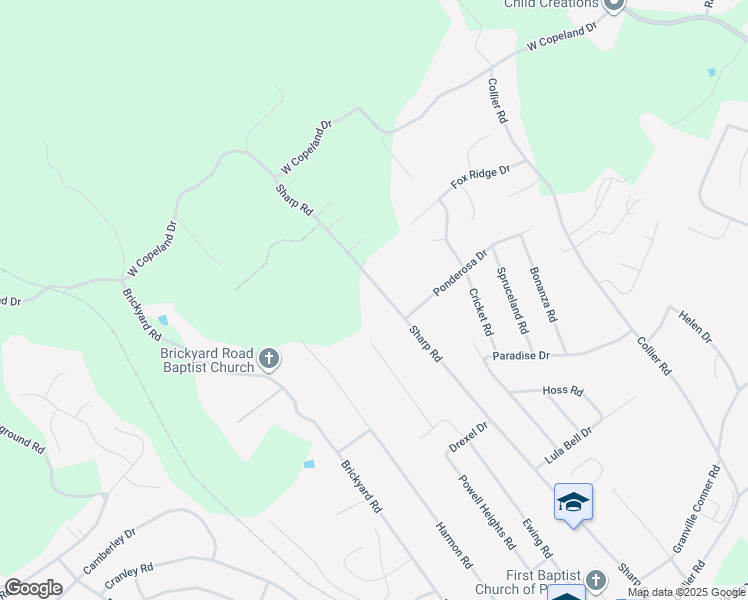 map of restaurants, bars, coffee shops, grocery stores, and more near 8323 Sharp Road in Powell