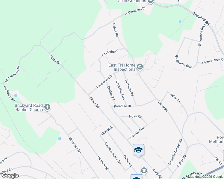 map of restaurants, bars, coffee shops, grocery stores, and more near 8224 Whippoorwill Dr in Powell