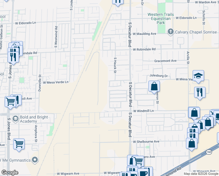 map of restaurants, bars, coffee shops, grocery stores, and more near 5086 Tioga Pass Avenue in Las Vegas