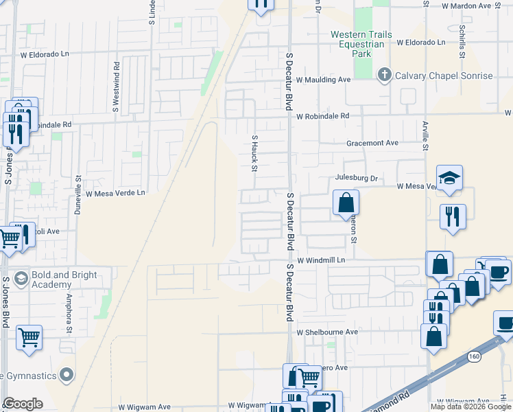 map of restaurants, bars, coffee shops, grocery stores, and more near 5039 West Aesop Avenue in Las Vegas