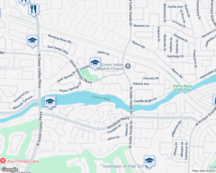 map of restaurants, bars, coffee shops, grocery stores, and more near 237 Geronimo Court in Henderson