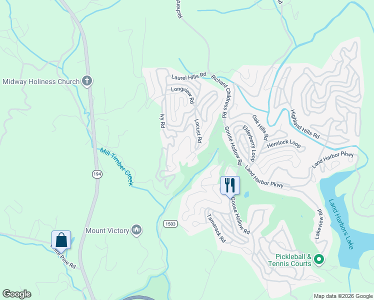 map of restaurants, bars, coffee shops, grocery stores, and more near 11 Quail Lane in Newland