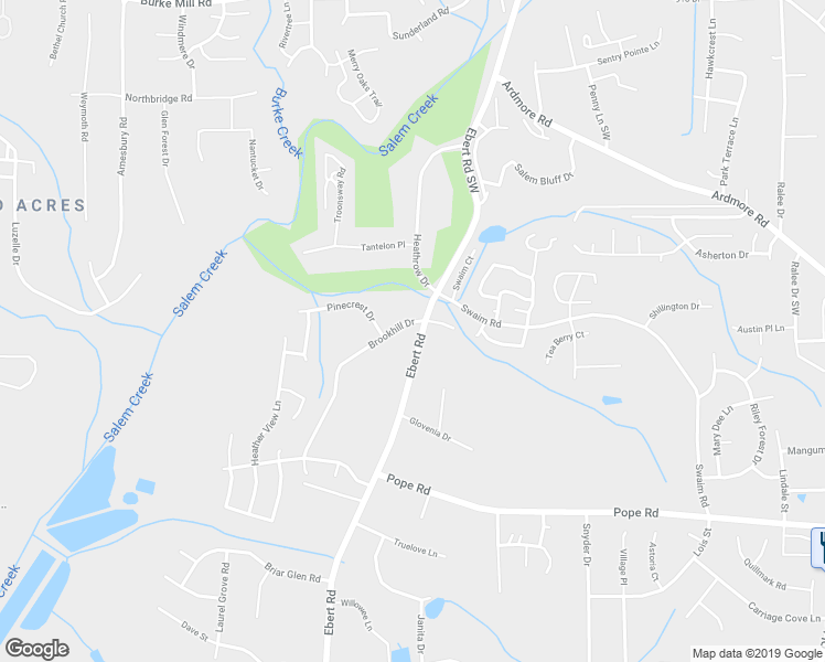 map of restaurants, bars, coffee shops, grocery stores, and more near 2800 Brookhill Drive in Winston-Salem