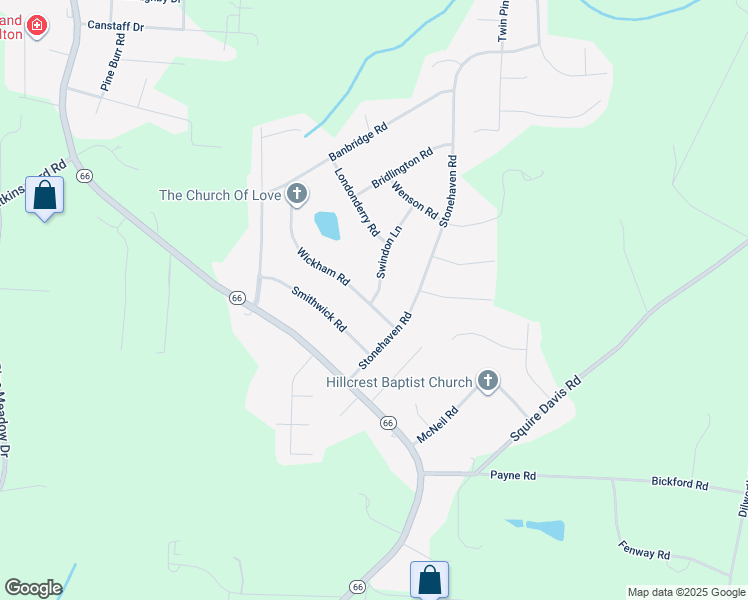 map of restaurants, bars, coffee shops, grocery stores, and more near 2353 Swindon Lane in Kernersville