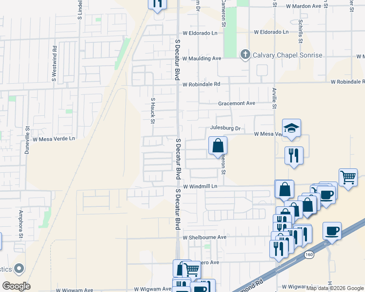 map of restaurants, bars, coffee shops, grocery stores, and more near 7949 Long Beach Street in Las Vegas