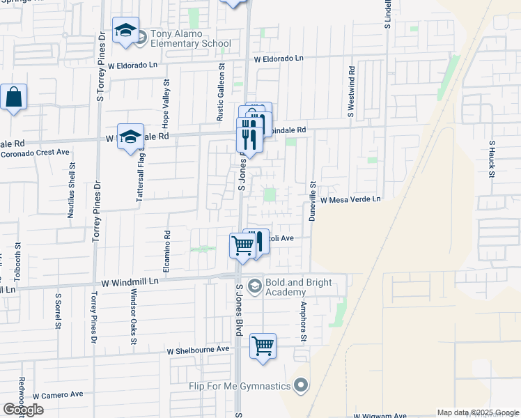 map of restaurants, bars, coffee shops, grocery stores, and more near 6022 Banbury Heights Way in Las Vegas