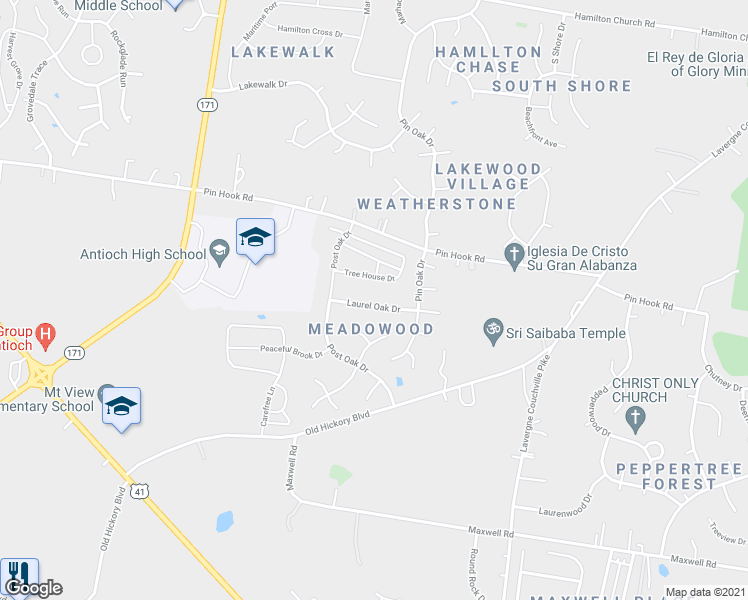 map of restaurants, bars, coffee shops, grocery stores, and more near 1429 Laurel Oak Drive in Nashville