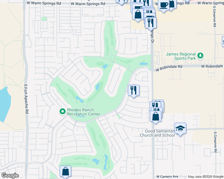 map of restaurants, bars, coffee shops, grocery stores, and more near 64 Chateau Whistler Court in Las Vegas
