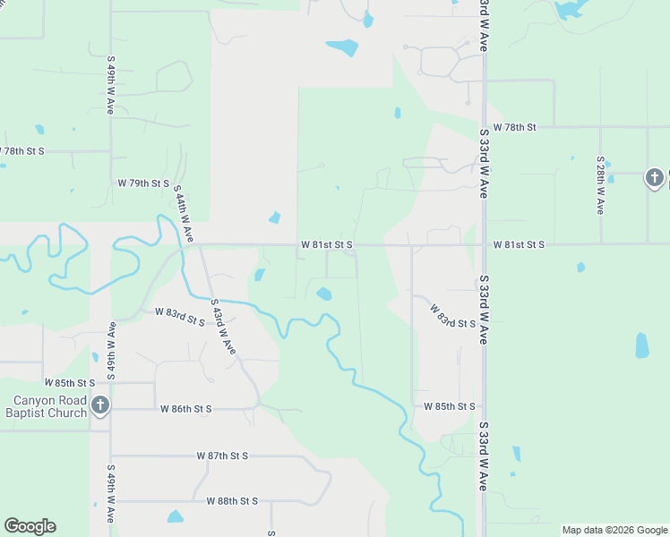 map of restaurants, bars, coffee shops, grocery stores, and more near 8165 South 40th West Avenue in Tulsa