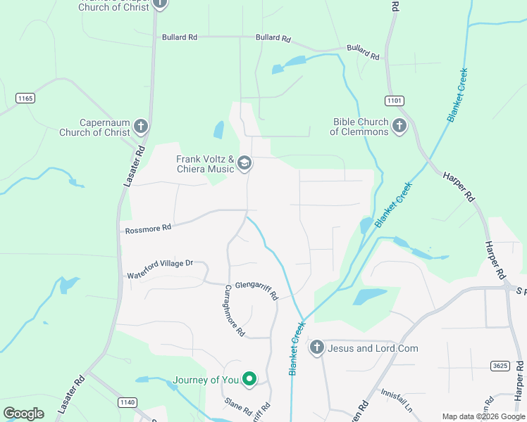 map of restaurants, bars, coffee shops, grocery stores, and more near 1837 Curraghmore Road in Clemmons