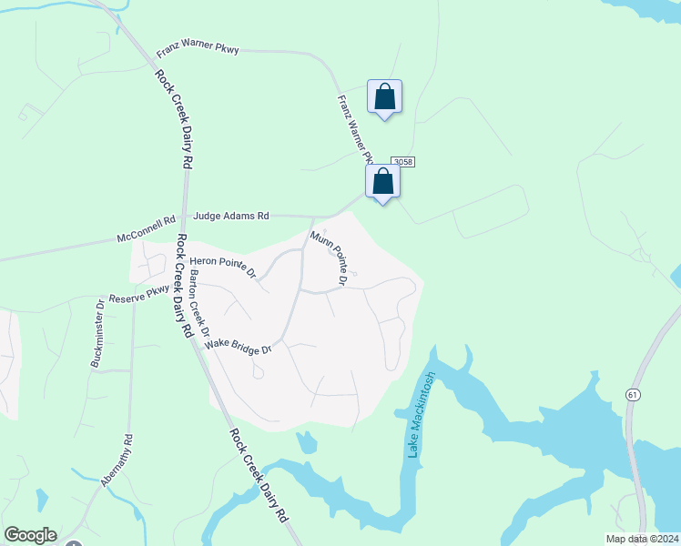 map of restaurants, bars, coffee shops, grocery stores, and more near 1936 Munn Pointe Drive in Whitsett